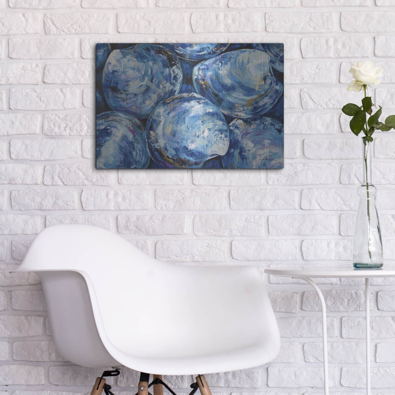 Art mural en métal Beachcrest Home ™ «Group Of Quahogs» par Jeanette Vertentes, H 16 po x l 24 po