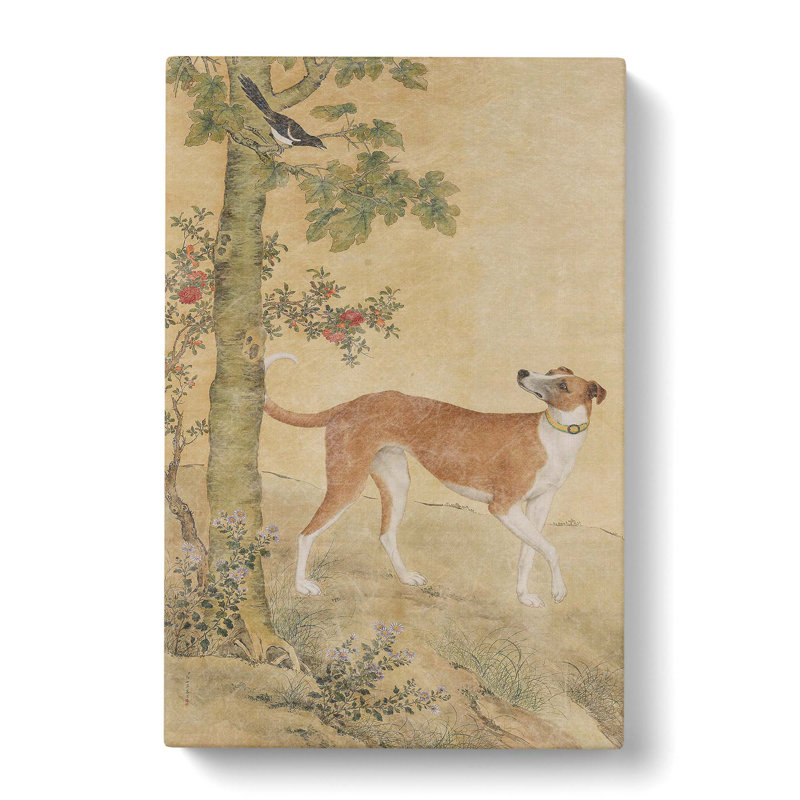 Bird & Dog by Lang Shining - Wrapped Canvas Painting, 50cm H x 35cm W x 3cm D