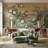 Peacock Wallpaper Cranes Waterfall Wall Mural-833148024-833148019