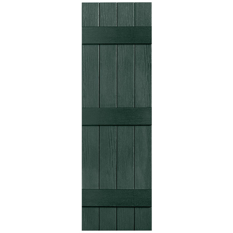Paire de volets en vinyle fermés à trois lattes et quatre planches, 30 po, Pin