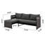Ensemble de conversation modulaire pour patio 3 personnes avec coussins en polyester et table basse brun et gris Menton-1903994615