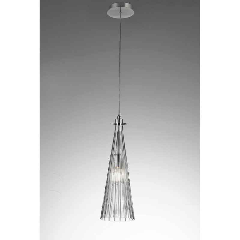 Costa 1 - Light Nickel Cone Pendant, Transparent