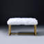 Banc Bagley II en fausse fourrure blanche et finition dorée