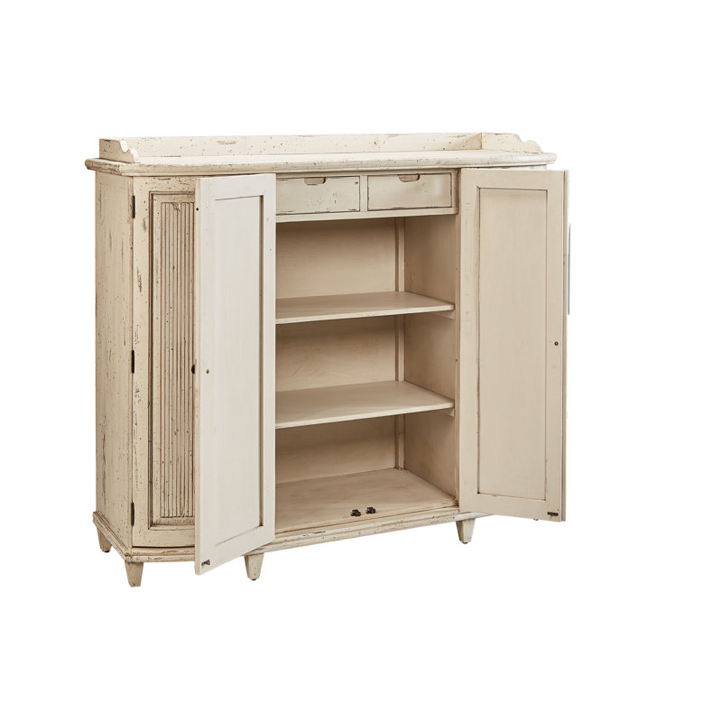 Buffet en bois de pin à 2 tiroirs de 58 po de largeur Janice