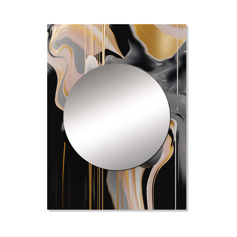 Miroir mural, formes abstraites or et noir Ruttar Mystic MÚlange II, 40 po x 30 po
