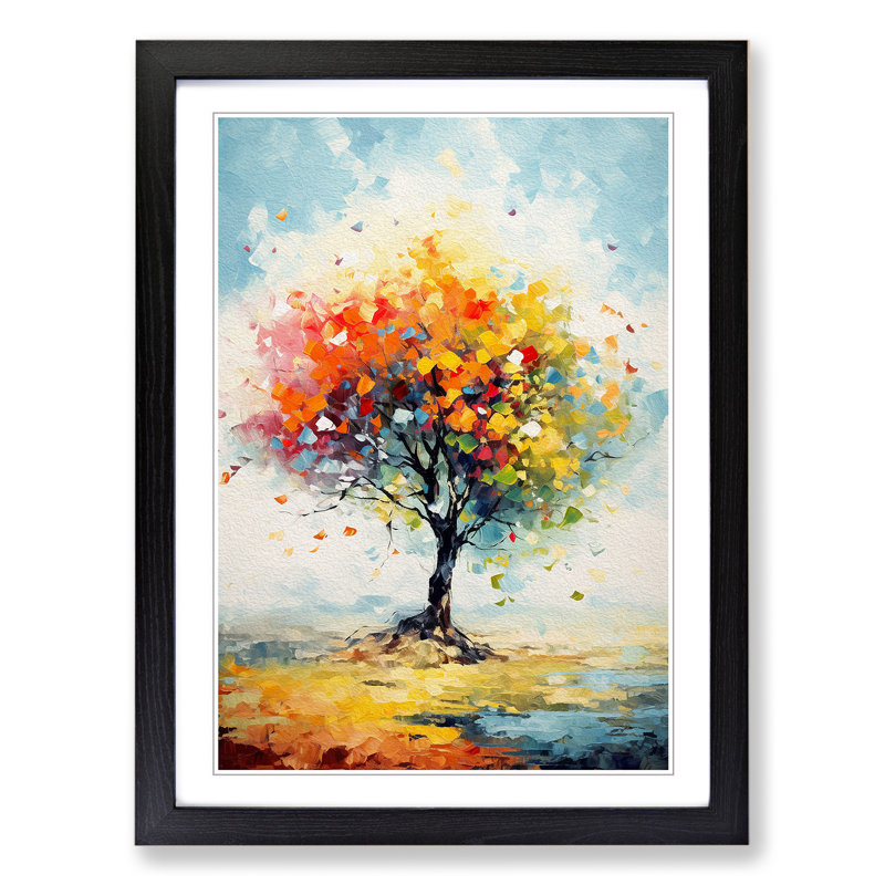 Single Picture Frame Print on Wood, 46cm H x 34cm W, Black Framed