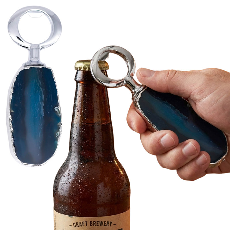 Janell Blue Agate Stone Bottle Opener