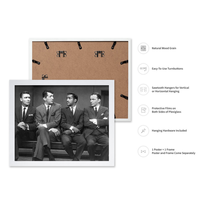 The Rat Pack No1, Affiche, H 12 po x l 16 po, Encadrement blanc