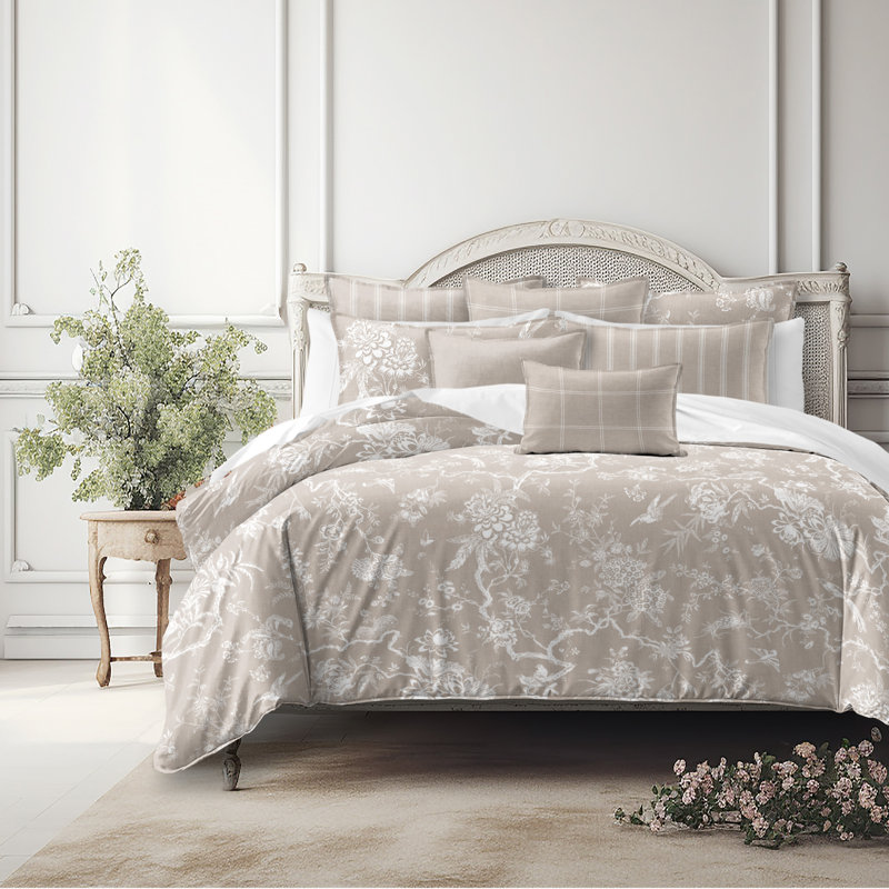 Elwood Natural Cotton Duvet Cover Set  8 Piece, California King Duvet Cover + 7 Additional Pieces