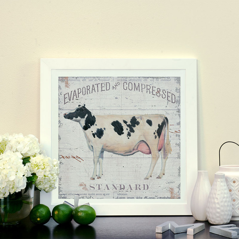 « on the farm », reproduction d’impression sur toile, Toile blanche encadrée, H 37 po x l 37 po x P 1,5 po