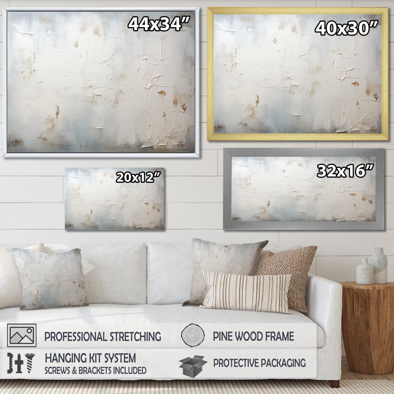 Toile abstraite abstraite, horizon, art mural minimalisme, Cadre doré simple, H 16 po x l 32 po x P 1 po