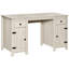 Bureau d'ordinateur de ferme avec rangement, bureau à domicile avec 2 tiroirs et 2 armoires