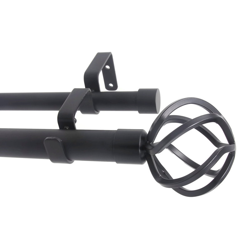 Tringle à rideaux double Cottrill, H 1 po x l 120 po x P 1 po, Acier brossé