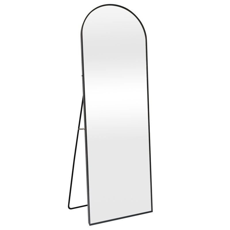 18x58 Black Arched Full Length Mirror With Stand Full Body Mirror for Bedroom Living Room Bathroom
