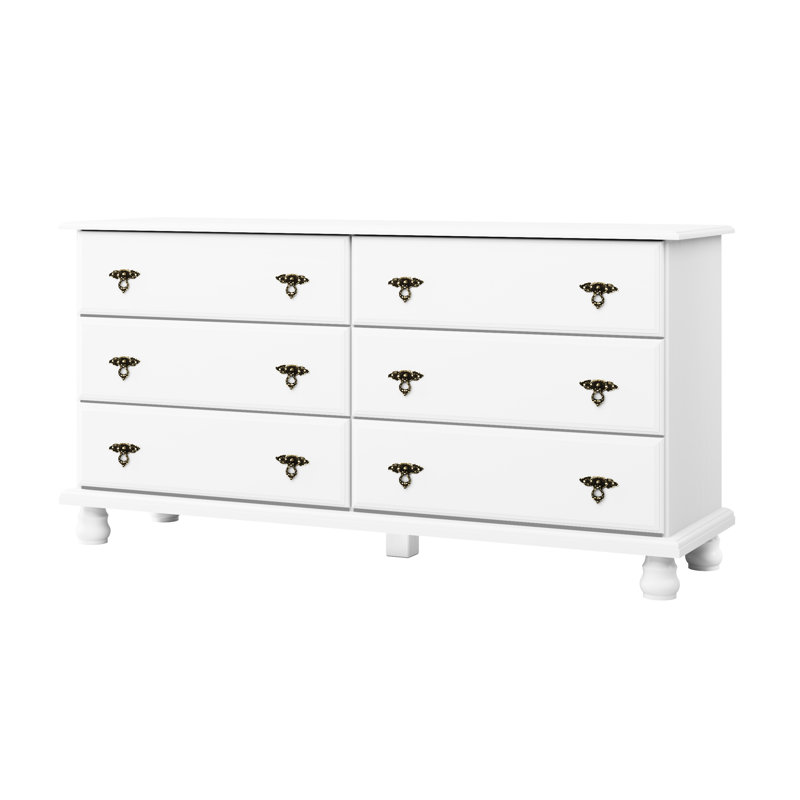 Commode double 6 tiroirs Keithsburg, Blanc