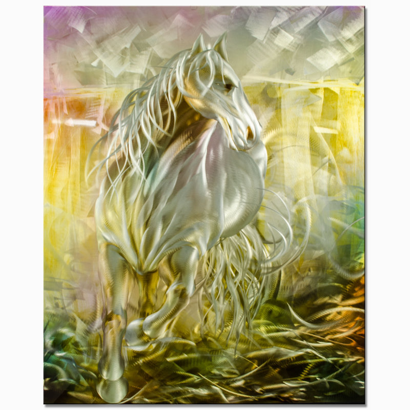 Golden Stallion Handcrafted Aluminum Wall Art