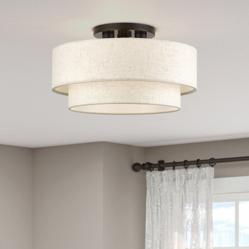 Grand luminaire semi-encastré 3 lumières Aselin, Bronze