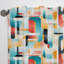 Gridlock multicolore - Rideau abstrait - Velours obscurcissant - 1 panneau-107575076