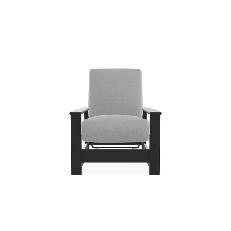 Chaise avec accoudoirs à coussin profond en polymère de qualité marine Leeward, Éblouissement, Graphite