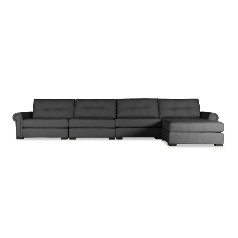 Mosely Upholstered L-Shaped Sectional, Charcoal Revolution®, Right Hand Facing