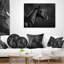 Portrait d'un cheval noir noir - coussin imprimé animal-29516492-29516496