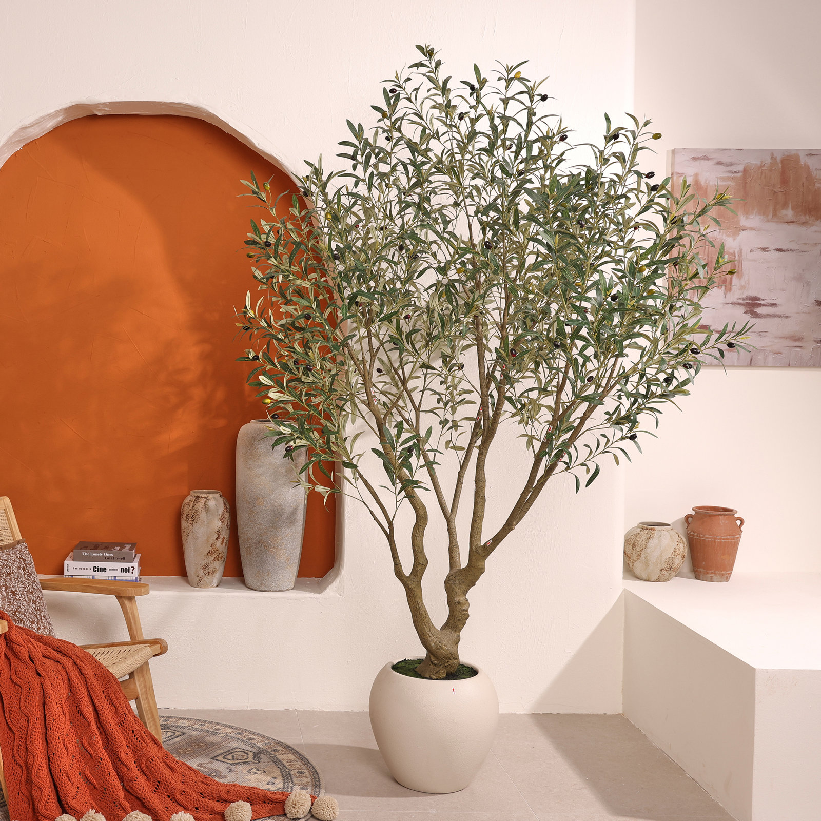 Ashwell Olive Tree in Pot, 84" H x 56" W