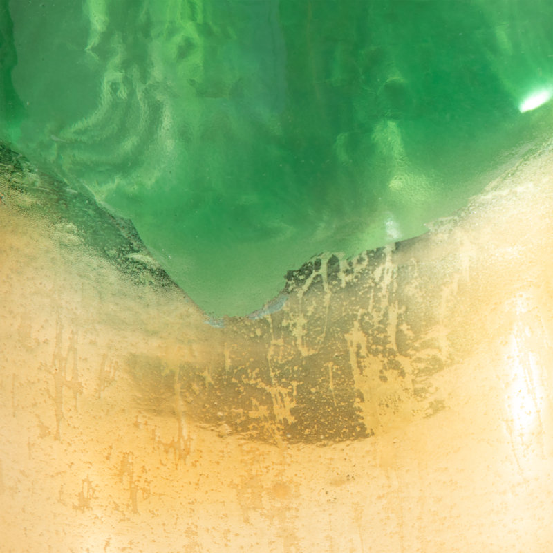 Vase en verre fumé avec base moderne pour la décoration intérieure, H 19 po x l 8 po x P 8 po, Vert