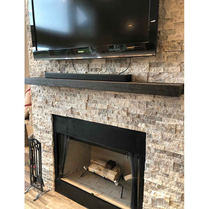 Anniek Fireplace Shelf Mantel, Black, 78"