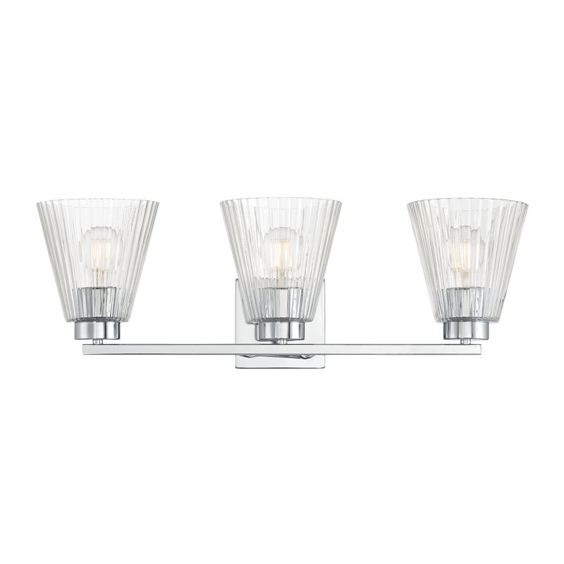 Meuble-lavabo à 3 lumières de 22,75 po Alun, H 7,75 po x l 22,75 po x P 6,5 po, Chrome chrome, Trois lumières