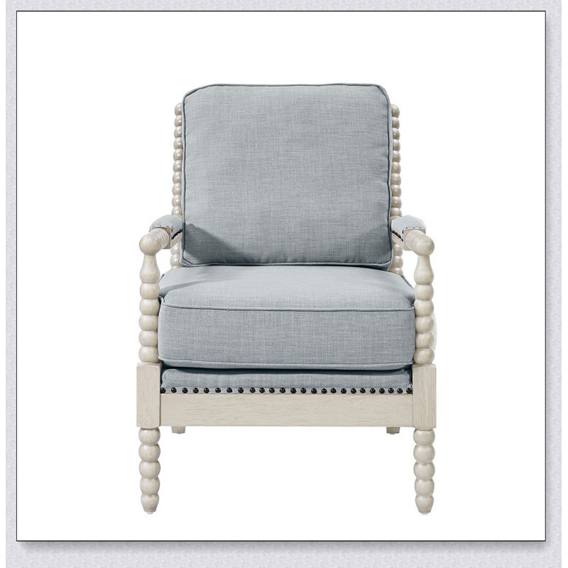 Chaise avec accoudoirs d'appoint, Tissu ivoire