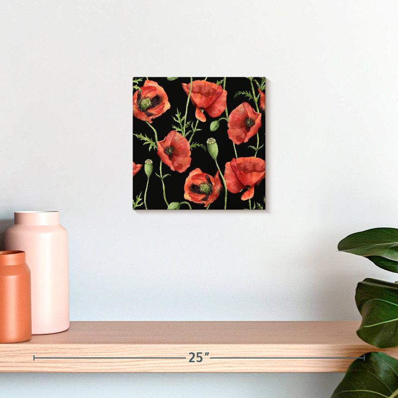 Harnek - coquelicots et fleurs, H 10 po x l 10 po