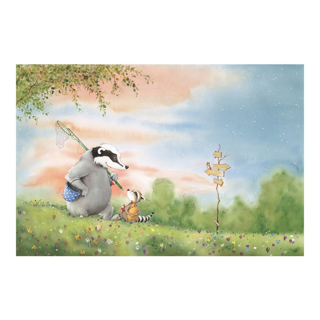 Vasily and Sibelius at the Signpost 2.25m x 336cm Children's Wallpaper Roll