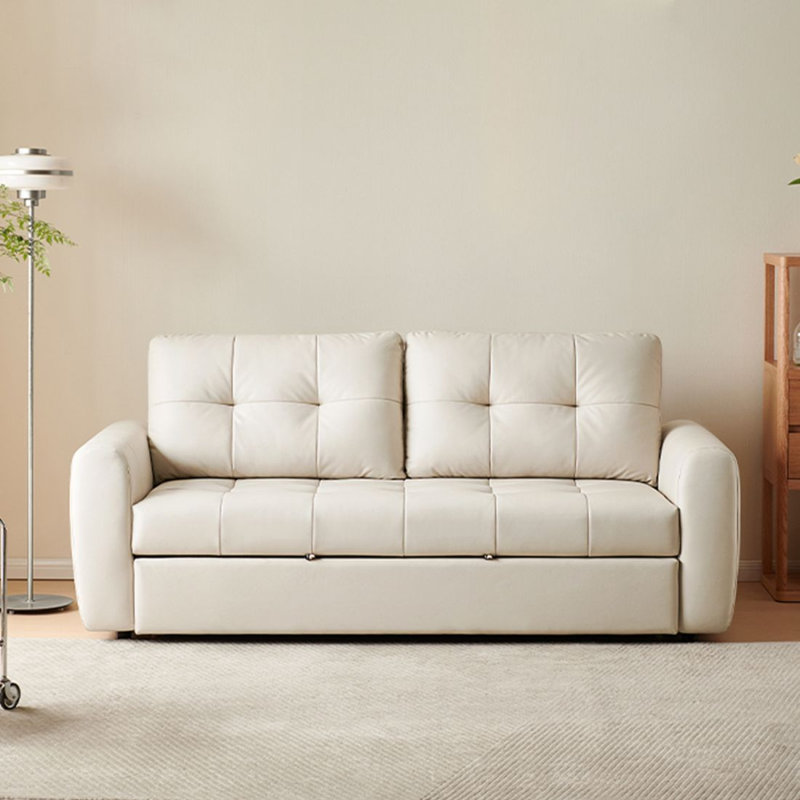 86.61" White Polyester Modular Sofabed cushion couch