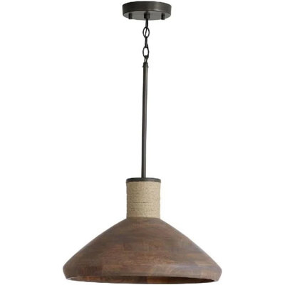 Luminaire suspendu conique en bois rustique à 1 lumière Capital Lighting de Capital Lighting Jacob