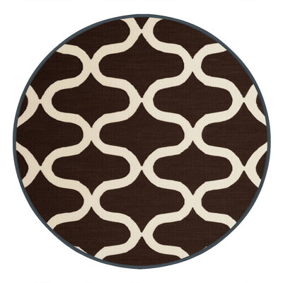 Machine Washable Trellis Black Area Rug