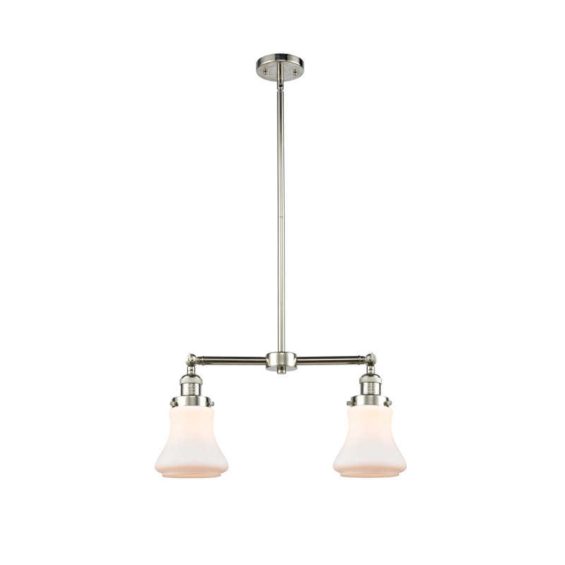 Edda 2 - Light Kitchen Island Pendant, No Bulb Included, Polished Nickel, Matte White