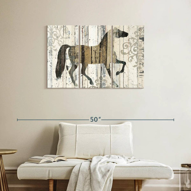 Cheval foncé Brampt filigrane, H 24 po x l 38 po