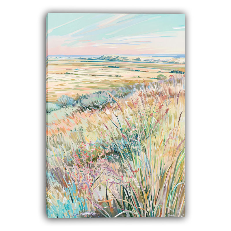 «Wildflower Vista Wildflower Meadow», art mural sur toile tendue, L 30 po x H 40 po x P 1,5 po