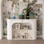 Foyer autoportant en bois massif beige