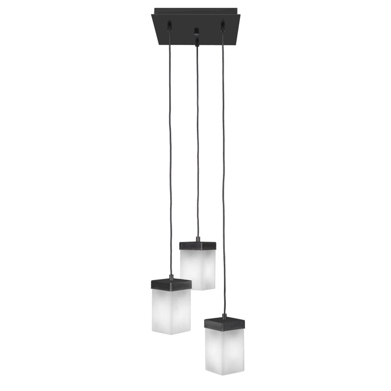 Luminaire suspendu grappe 3 lumières Nouvelle, Blanc, Espresso