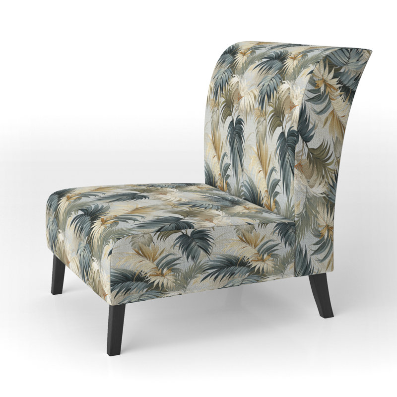 Fauteuil de chambre rembourré C, Motif tropical de chuchotement II