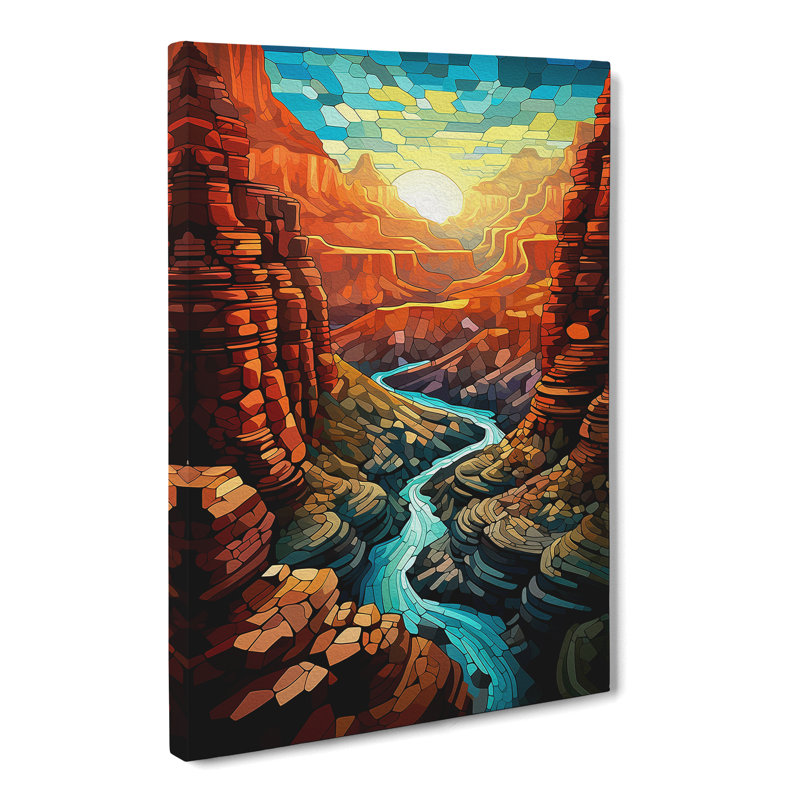 Grand Canyon Futurism - Wrapped Canvas, 60cm H x 40cm W x 3cm D