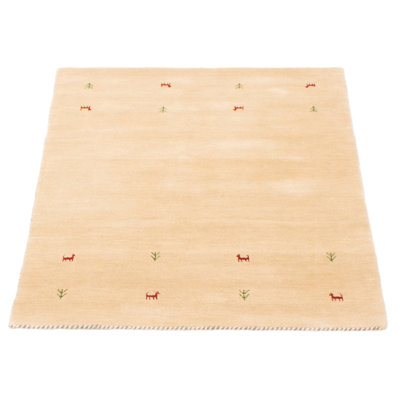 Kashkuli Gabbeh Beige Rug 3'11" x 5'5"