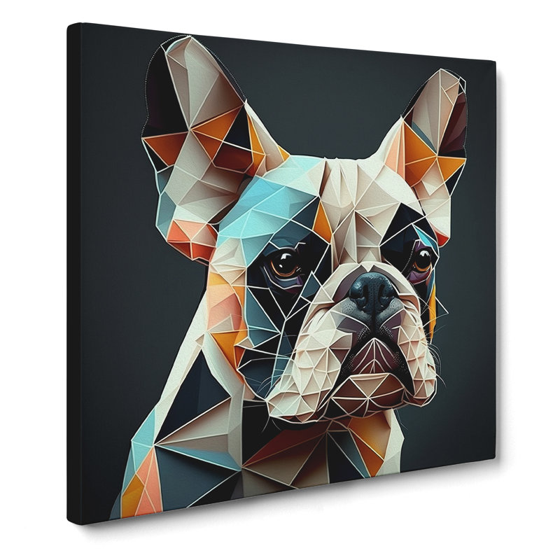 French Bulldog Cubism - Wrapped Canvas, 50cm H x 50cm W x 3cm D