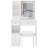 29.2" Small Size Left Drawer Desktop Vanity Table, Cushioned Stool, Large Sliding, Touch Control, Tri-Color Switching, Brightness Adjust LED Mirror, High Capacity Storage, Suitable For Small Space-107143633