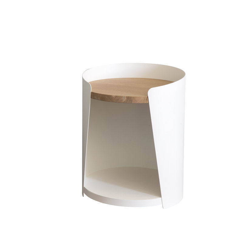 Madisen Tray Top End Table, White, Oak