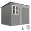 Outsunny 8.5 x 6ft Storage Shed Metal Shed Foundation Kit Window Light Grey