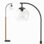 Lampe sur pied moderne en métal avec base en marbre et verre noir