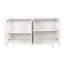 White Storage Intaglio Cabinet - 4 Doors, Pine Legs, Solid Wood Pulls For Bedroom, Living Room, Kitchen Adjustable Shelf 4-door With Legs