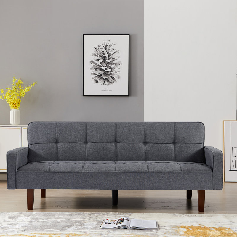 Canapé convertible pour salon Anitta, 100 % polyester gris